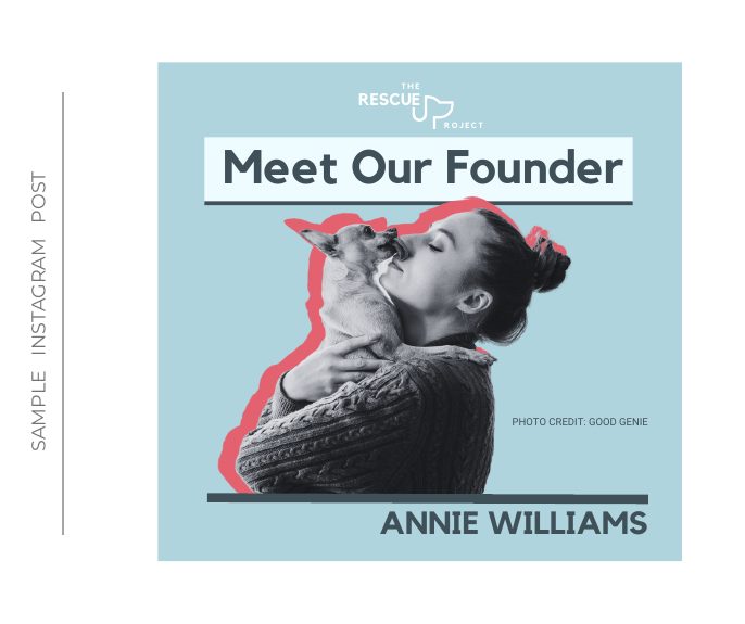 Instagram post introducing the founder