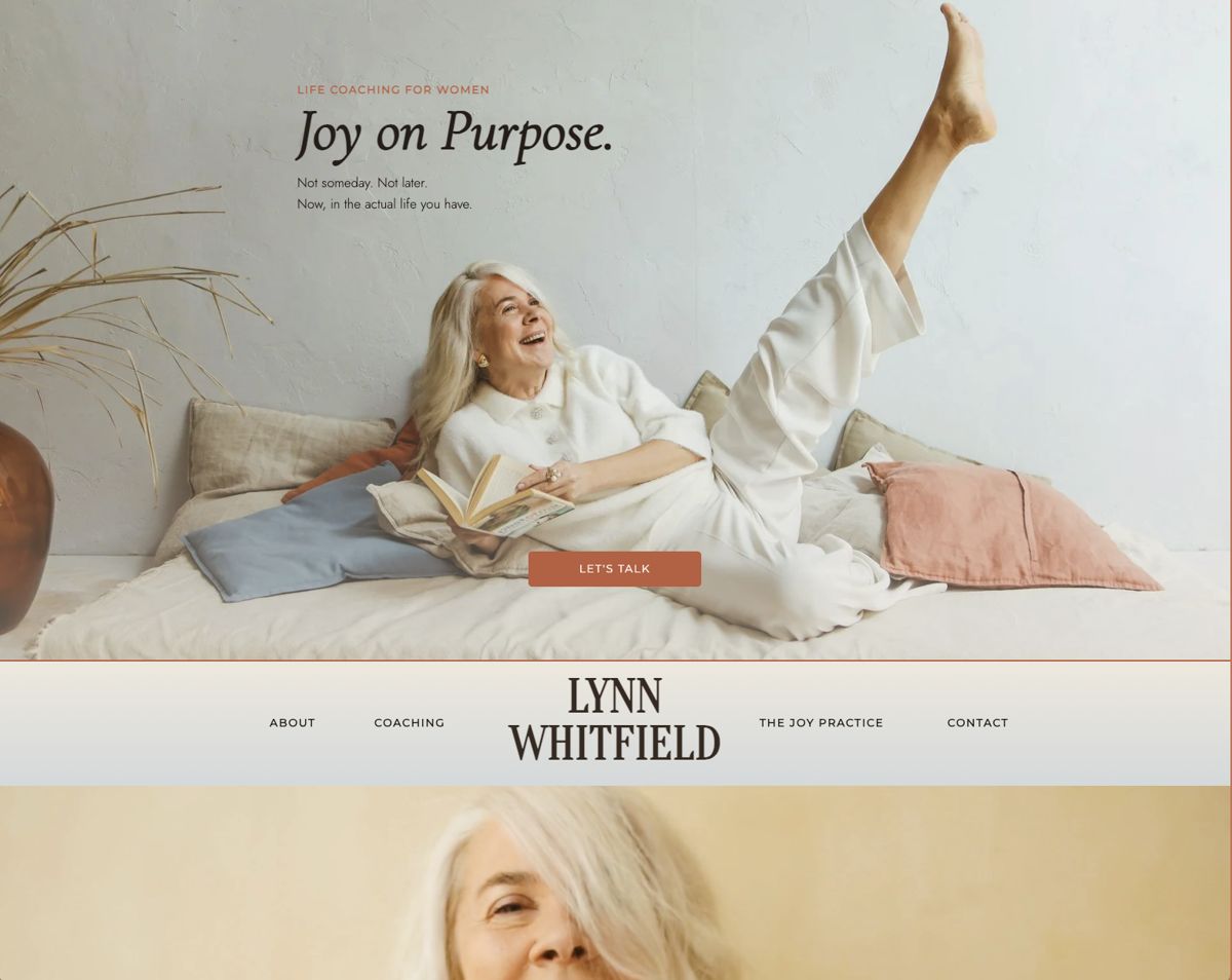 Lynn Whitfield concept homepage, opens the live concept