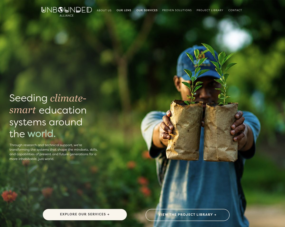 Unbounded Alliance homepage, opens the live site